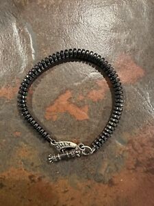 King Baby Men’s Onyx And Sterling Silver Beaded Bracelet