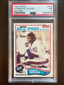 LAWRENCE TAYLOR 1982 TOPPS NFC ALL-PRO GIANTS #434 ROOKIE RC PSA 7