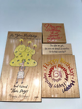 Happy Birthday Rubber Stamp Lot ~Craft Birthday Cards (Stamps Happen & Hero Arts