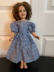 17” Antique Vintage Ideal Compo Doll Deanna Durbin HH Brunette Wig Redressed
