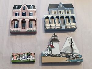 New ListingVintage Shelia's Collectible Houses, Lot of 3, Nantucket & Cape May, Fine Cond.