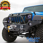 Black Full Width Rock Crawler Front Bumper+Winch Plate fit 07-18 Jeep Wrangler (For: Jeep)