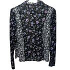 Forever 21 sheer black floral long sleeve top size 1X