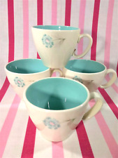 Mid Century 4pc Taylor, Smith and Taylor Boutonniere Ever Yours O Handle Mug Set