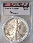 1986 $1 AMERICAN SILVER EAGLE PCGS MS70 MERCANTI SIGNED MINT ENGRAVERS SERIES