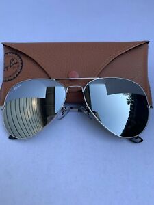 Ray-Ban Aviator Sunglasses W3277 RB3026 62m Silver Frame with Silver Mirror Lens