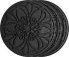 HF by LT Rubber Victorian Garden Stepping Stone, 11-3/4 Inches, Black, Set of 3