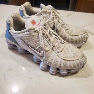 NIKE SHOX TL Metallic Silver White Mens Shoes Sneakers Size 7.5 AV3595-100