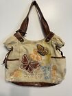 Vintage Y2K Fossil Floral Butterfly Statement Purse Handbag Shoulder Bag Satchel