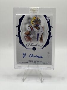 2021 Flawless Jamarr Chase Rookie Auto /15 Sealed Rookie Gems Sapphire #74