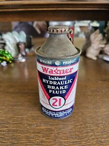 Vintage WAGNER Lockheed Hydraulic Brake Fluid Cone Top 1 Quart Can