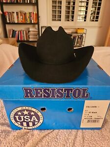 Resistol City Limits 6X Black Fur Felt Cowboy Hat Size 7 7/8 RFCTLM-754007