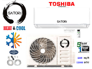 12000 BTU Ductless Air Conditioner/Heat Pump Mini Split 110V: 1 TON w/KIT