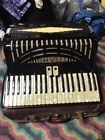 Vintage Mother Of Pearl Black Titano Accordion - #12451 - Made in Italy w/ Case