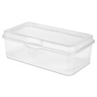 Sterilite 1805 Large Flip Top Storage Container Box Organizer Hinged Lid, Clear
