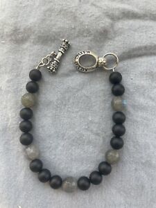 King Baby Black Onyx & Labradorite Bracelet 925 Sterling Silver Toggle