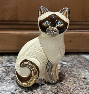 De Rosa Rinconada Silver Anniversary Siamese Cat Figurine 760 AS IS READ