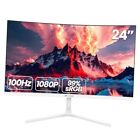 24 Inch Curved Monitor, FHD(1920×1080p) 100HZ 99% sRGB Computer Monitors, LED