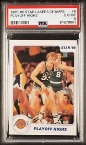 1985-86 Star Lakers Champs Larry Bird #9 Graded Card PSA 6 Celtics pop 4