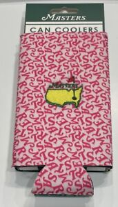 Masters Golf Set of 2 Can Coolers Beer Pink From Augusta National Tall Slim Can