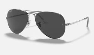 Ray-Ban Aviator Polished Gunmetal/Black Polarized Classic 62mm Sunglasses RB3689