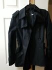 COACH Black Classic Short Trench Rain Coat Jacket Size  XS