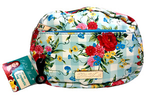 Pioneer Women Cosmetic Travel Bag Makeup Purse 2 Zippers Sweet Rose Design