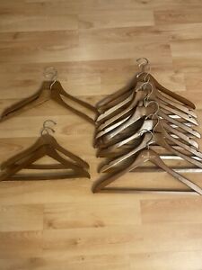 Lot Of 12 Four Seasons Hotel Wooden Hangers - Vintage - Free Shipping