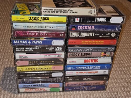 New Listing*LOT OF 25 Cassette Tapes* Classic Rock/Pop Collection Ricky Nelson/Tina Turner+