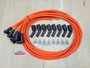 Ton's 90 Orange 8mm Spark Plug Wires Universal GM LS LT Coil LSX LS1 LS2 LS3 LQ9