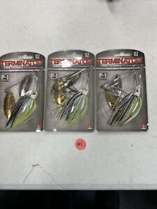 3 Terminator Spinnerbaits  P1 Pro Series 1/2oz  “Hot Olive” “Save”