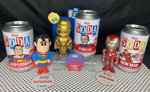 Funko Soda STAN LEE MARVEL GOLD CHASE 1/1,600 RARE + Superman ironman common lot