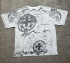 Y2k Grunge Goth MMA Elite Cyber Goth T Shirt Mens XL Cross Wings White