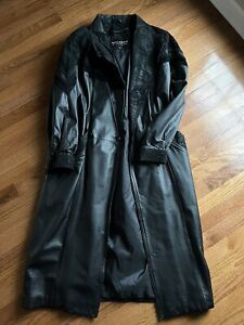 Vintage Wilsons Leather Co. Black Leather Trench Coat Women’s