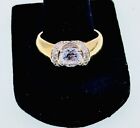 14K Yellow Gold Tapered 1.5CT CZ Engagment Ring, Sz10/4.9g-G1