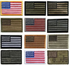 VELCRO® BRAND Fastener Morale HOOK PATCH USA US Flag Forward Facing Patches 3x2