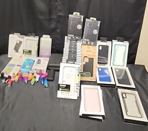 68pc Electronics Mixed Resellers/Flea Market Lot Phone Cases Earbuds Power Bank