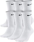 NIKE Dri-Fit Everyday Training 6-Pack Crew Socks Large (8-12) White