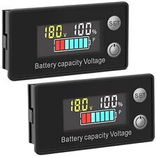1/2pcs Battery Monitor Meter Capacity Tester 12v 24v 36v 48v 60v 72v With Alarm