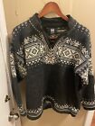 Dale Of Norway Men's Grey Pure New Wool Knitted Windstopper Jacket Sweater SizeM