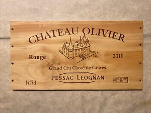 1 Rare Wine Wood Panel Chateau Olivier France Vintage CRATE BOX SIDE 4/24 a1042