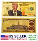 GOLD Foil US DONALD TRUMP $5000 Dollar Bill Republican Collection Novelty Note🔥