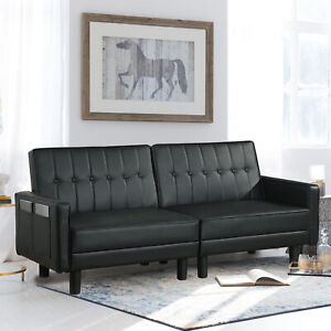 Faux Leather LoveseatConvertible Sleeper Sofa Bed Couch Futon Sofa Bed Recliner