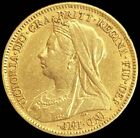 1901 GOLD GREAT BRITAIN 1/2 SOVEREIGN MATURE BUST VICTORIA AU COIN