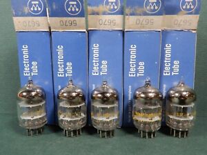 Westinghouse 5670W Vacuum Tubes (5) Amplitrex Tested 78% - 103% Gm