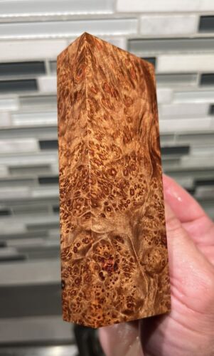 STABILIZED 5A Maple Burl Knife Block/Scales     4.95  1.80 x .95”      (1067)