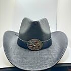 Cowboy Hat w/ eagle badge patch Vintage Western Shapeable Brim 4 Color