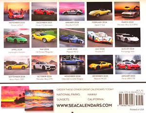 Exotic Fast Cars 2024 CALENDAR Ferrari 488 312 Lamborghini Aventador Porsche 917