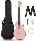 Carbon Fiber Acoustic Guitar 1/2 Size Beginner Adult Travel Starter Bundle Kit