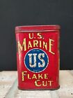 Vintage advertising U.S. Marine flake cut vertical pocket tobacco tin-Empty